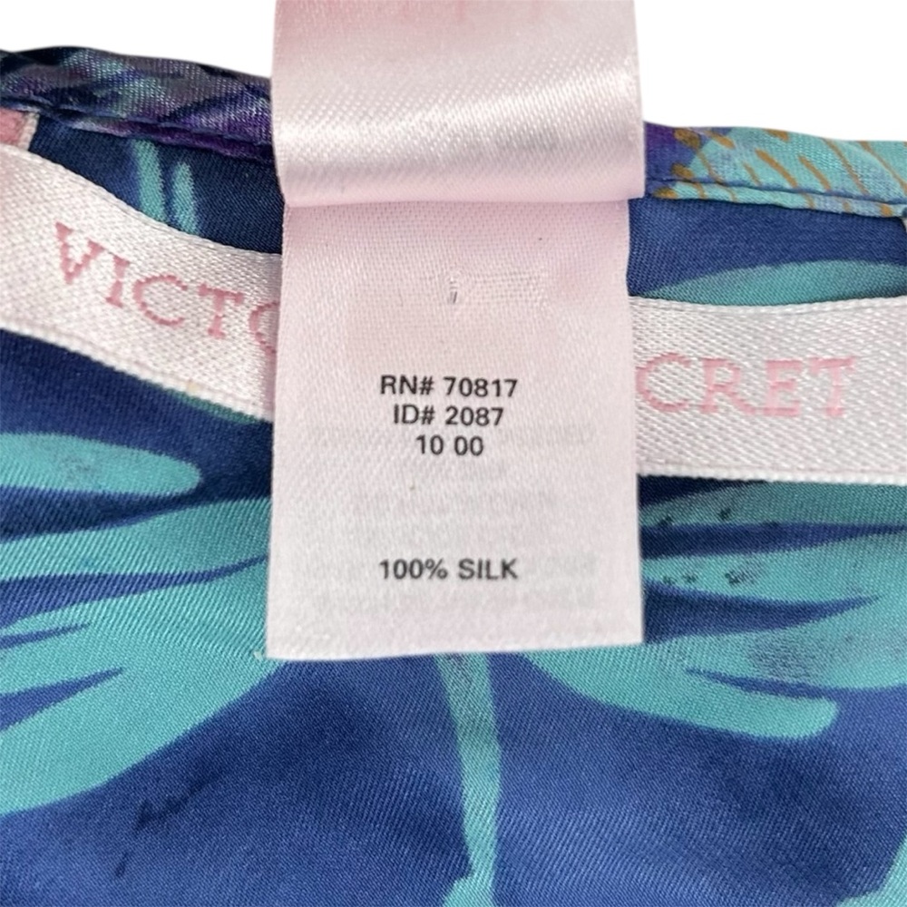 Victoria’s Secret Vtg Y2K 100% Silk Floral Print Peekaboo Side Tie Nightie Dress - Picture 9 of 12